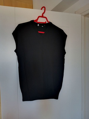 Woolmark knitted vest used, men's, black, size 50