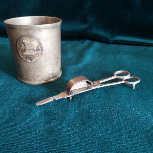 Bronze set cup and candle snuffer used
