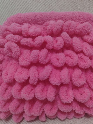 Handmade puffy bag medium size pink