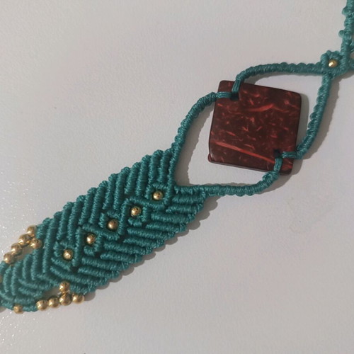 Handmade macrame necklace multicolored new