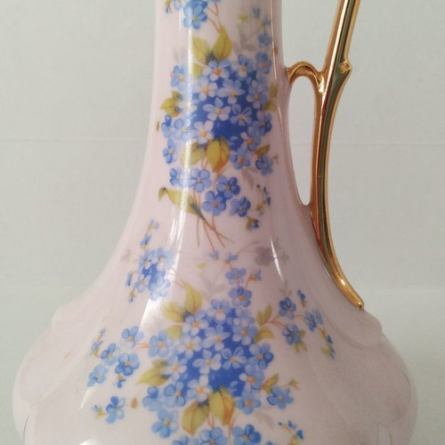 Hand-painted pink pitcher used, Made in Czechoslovakia