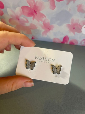 Butterfly earrings new, stainless steel silver