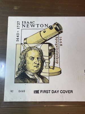 Φάκελος Isaac Newton First Day Cover σαν καινούργιο