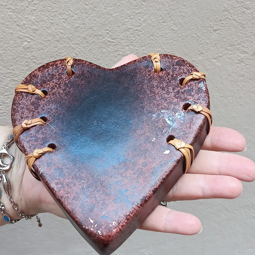 Heart Candle Holder Vintage Ceramic collectible used