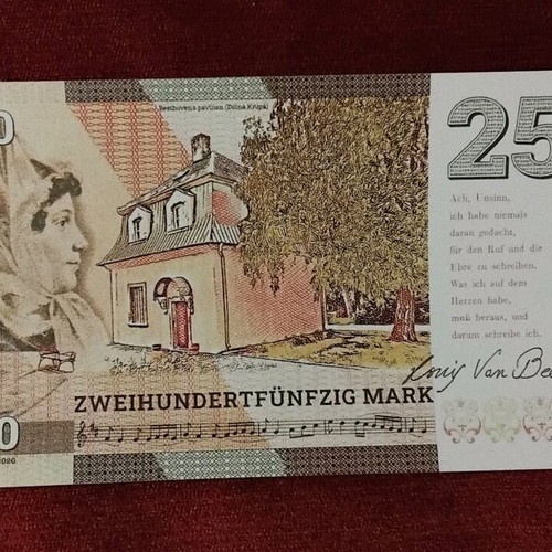 250 Mark 2020 Beethoven commemorative new banknote