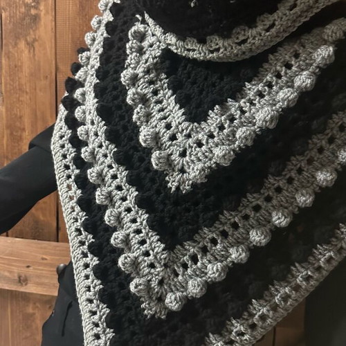 Handmade knitted poncho with hood made to order