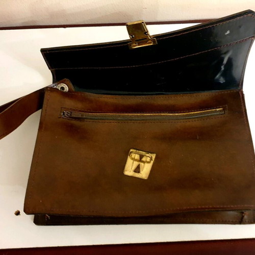 Leather men's bag set 1+1 new, black and brown