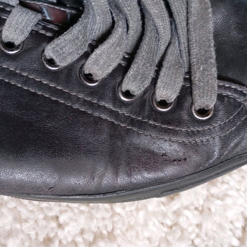 Prada men's sneakers used, size 42, black with grey laces