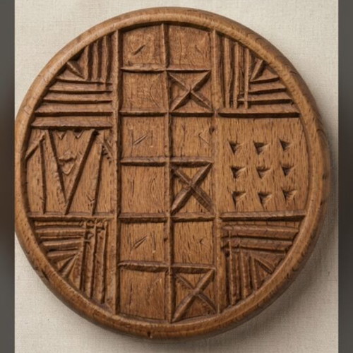 Handmade wooden prosphora stamp with IC XC NI KA cross like new