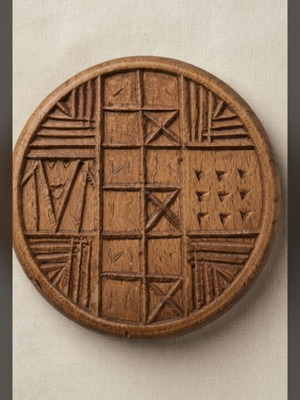 Handmade wooden prosphora stamp with IC XC NI KA cross like new
