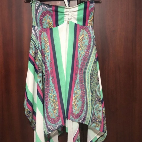 Miss Grant children's summer dress, colorful paisley and stripes, ages 10-12