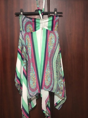Miss Grant children's summer dress, colorful paisley and stripes, ages 10-12