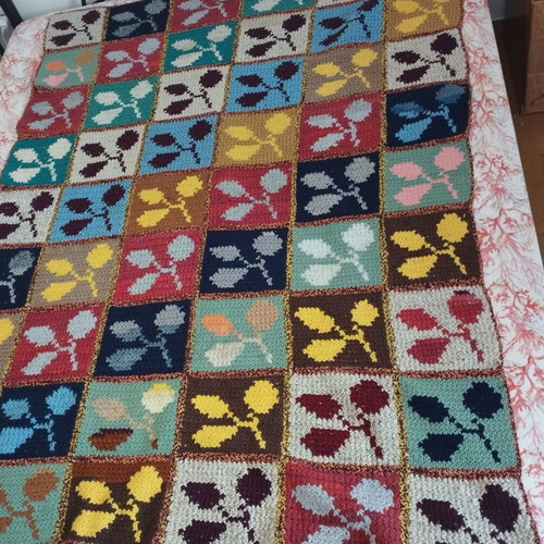 Wool quilt handmade like new, multicolored, 190x140 cm