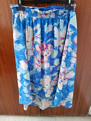 Floral summer skirt used, size M, blue multicolor