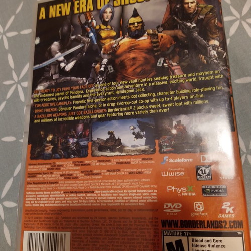 Borderlands 2 PC game like new without manual