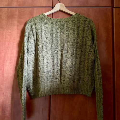Vintage knitted sweater green used, size S/M