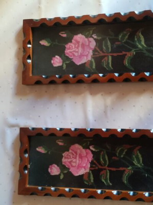 Embroidered handmade frames used, set of 2