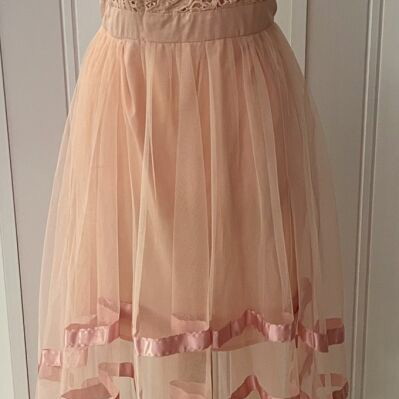 Long fairy tale dress used, pink, tulle, high-low hem