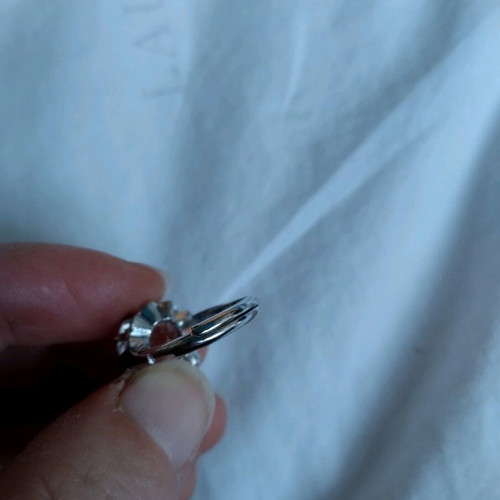 Vintage ring with transparent stone new, silver
