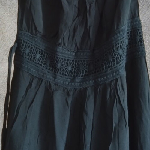 Strapless long black dress A-Style like new with bust detail