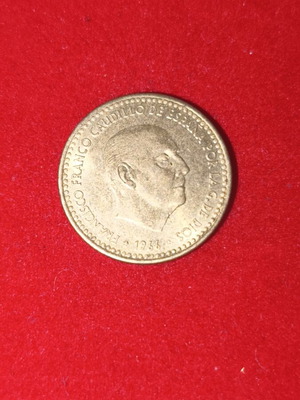 Spanish 1 Peseta Coin used