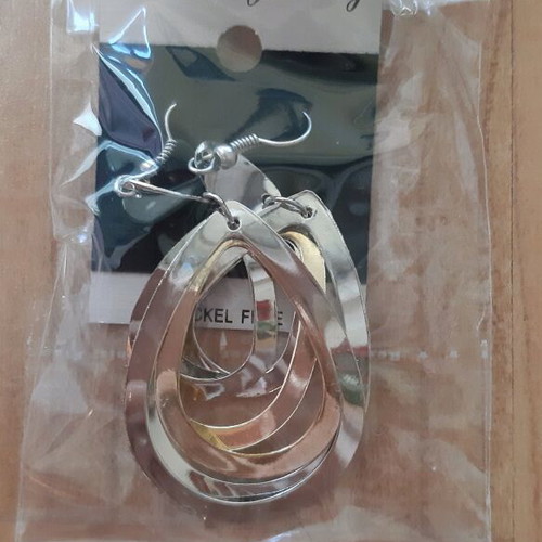 Earrings new, two pairs gold and silver tone