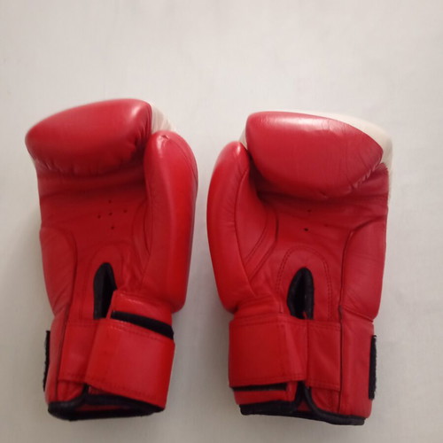 Budo Sport boxing gloves like new, red and white leather
