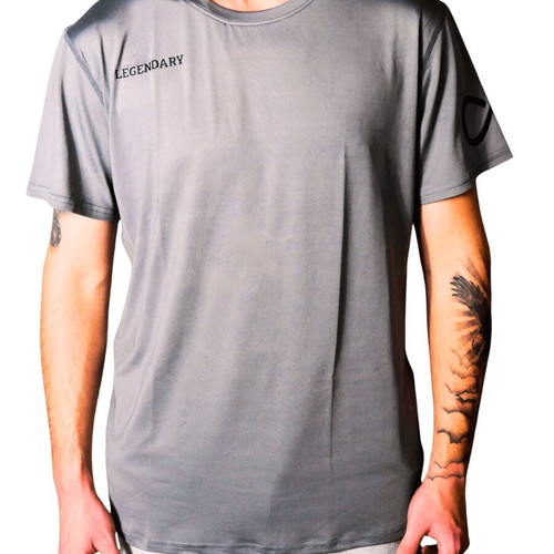 Legendary T-shirt grey size L, new, polyester-spandex blend