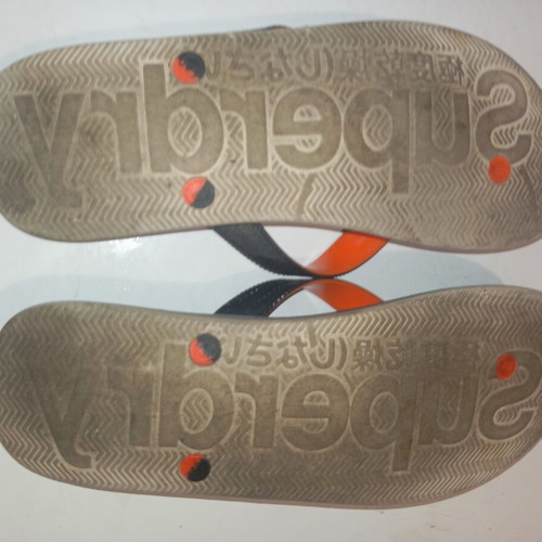 Superdry flip flops size 44 used, blue multicolor