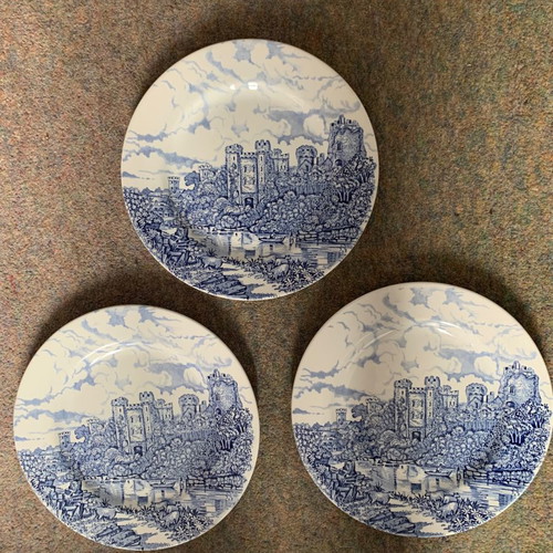 Staffordshire England Plates, pack of 3, hand engraved, 25 cm diameter