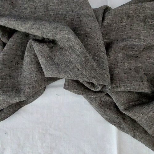 Linen fabric thin 130x150cm gray with beautiful texture new