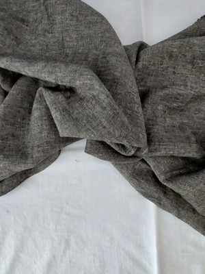 Linen fabric thin 130x150cm gray with beautiful texture new