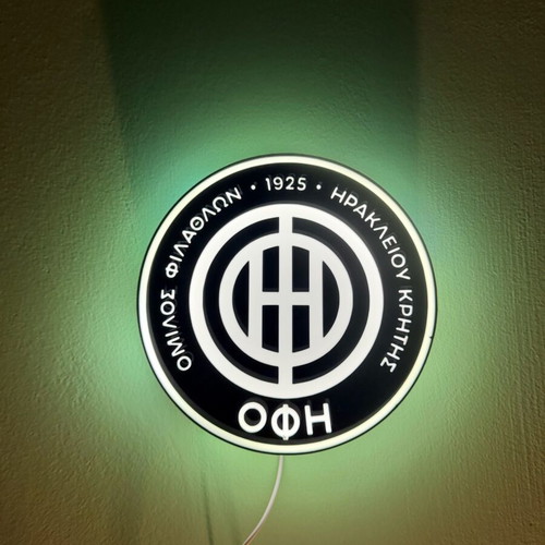 Custom LED light ΟΦΗ like new with base and keychain