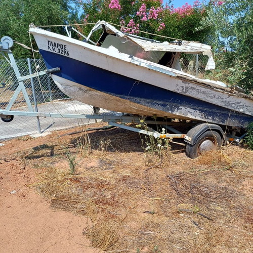5-Meter Boat Trailer with Damaged Boat, Refurbished