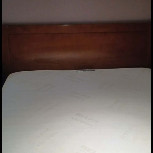 Double bed set used with 2 nightstands, drawers and mirror