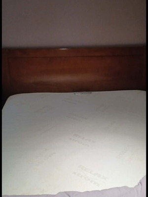 Double bed set used with 2 nightstands, drawers and mirror