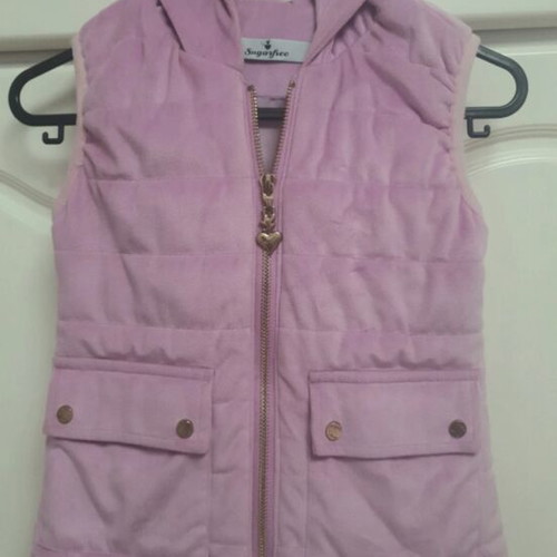 SugarFree sleeveless jacket for 6-year-old, pink, size 122 cm