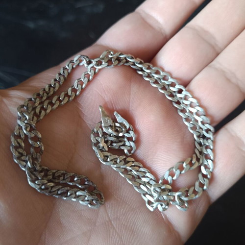 Silver necklace chain used, 925 sterling silver