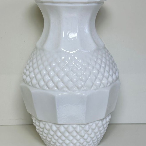 Opaline decorative vase, retro mid-century style