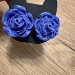 Purple rose earrings handmade, new