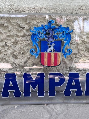 Campari plexiglass sign used, 1.5 cm thick