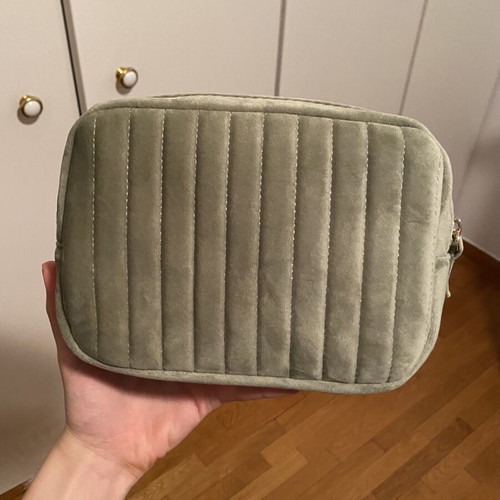 Darphin green velvet skincare makeup pouch