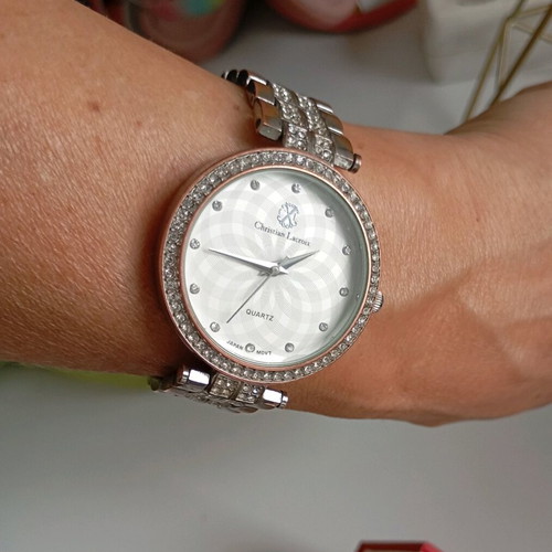 Christian Lacroix women's watch used, silver quartz