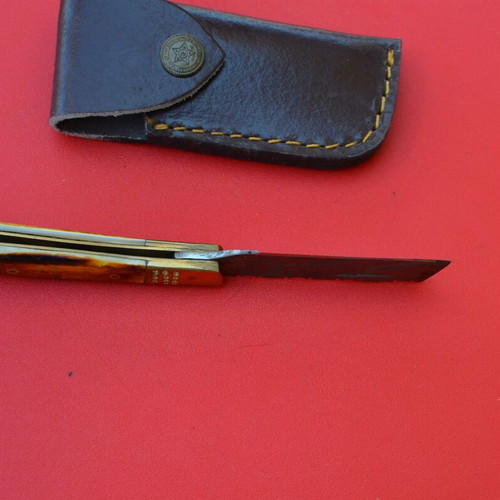 Damascus Custom Made Folding Tando Knife With Stain Bone Handle