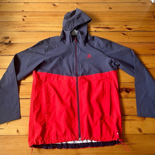 Salomon Essential WP 2.5L men's jacket like new, size XL, blue and red