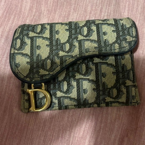 Dior authentic card holder used, gray and gold