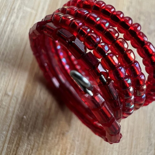 Y2K rings set used, red and turquoise