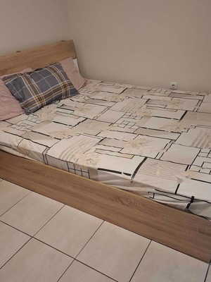 Bed for bedroom super double with single-sided mattress 160/200 like new