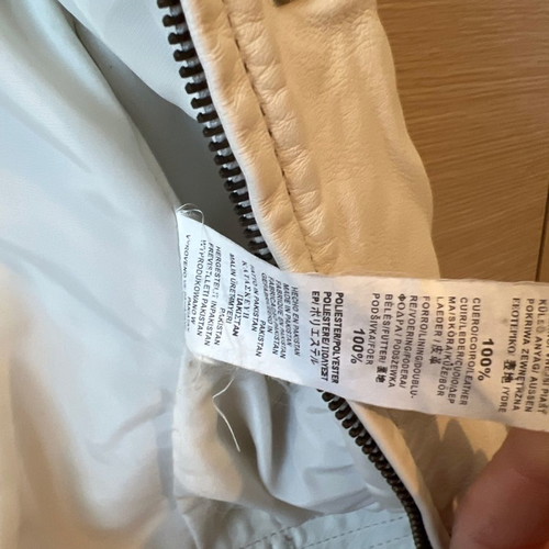 Zara women's leather jacket cream like new, size S