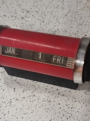 Space Age vintage desk calendar used